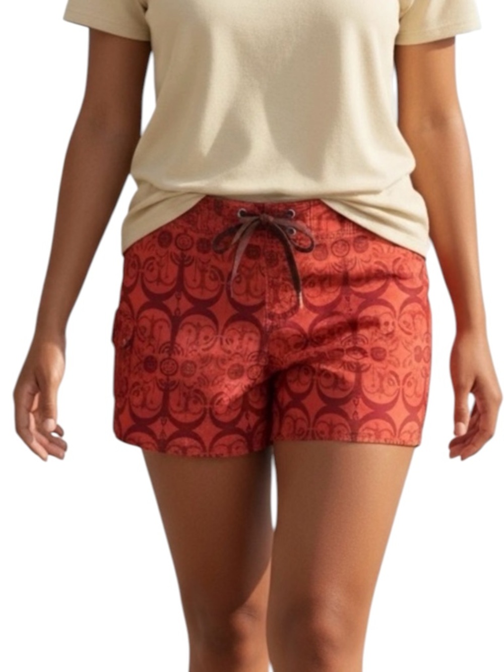 Patagonia Red Patterned Drawstring Shorts